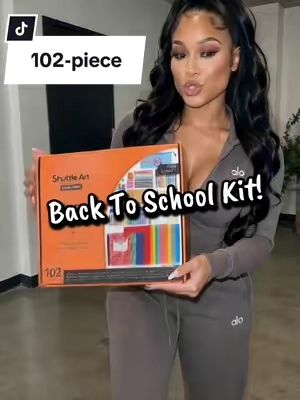 This Shuttle Art 102-piece school supplies kit is basically back-to-school shopping made EASY. 🎒 It comes packed with notebooks, folders, pencils, colored pencils, crayons, markers, highlighters, glue, scissors, erasers, a ruler, sticky notes, and more. Perfect for students, teachers, homeschool, or keeping extra supplies stocked at home. One box and you’re already ahead of the school rush! 🍎 #BackToSchool #SchoolSupplies #BackToSchoolShopping #SchoolSupplyKit #StudentEssentials     