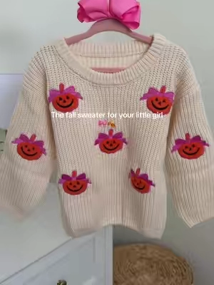 I just love how cute this sweater looks on her💖  #girlmom #babygirloutfit #toddlerfashion #fall #babyfashion 