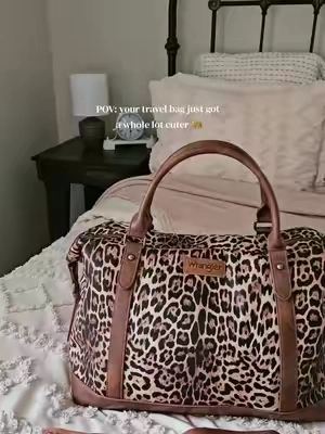NEW & probably won’t last long 🐆🤎 #WranglerBag #LeopardBag #TravelBag #WesternStyle #TikTokShopFinds 