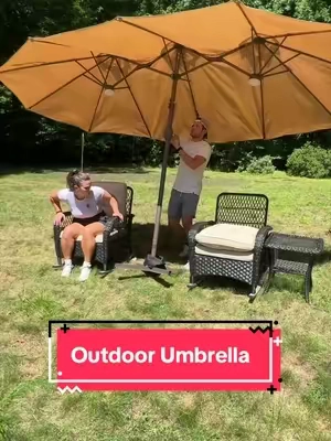 The base is included?!?! Sign me up! ⛱️ #umbrella #shade #patiofurniture #tiktokshopcreatorpicks #outdoorumbrella 