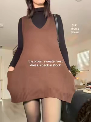 The cutest fall dress  #sweatervestdress #falldress 