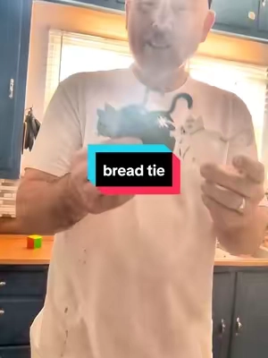 cat shaped booyie bread tie. 