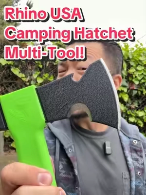 These Camping Hatchets from @Rhino USA are a camping survival tool kit all in one! #outdoorgear #campinggear #survivalgame #Hiking #giftsforhim 