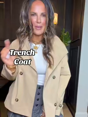 A beautiful cropped trenchcoat that is belted. This one is also one of my favorites #fyp #trenchcoat #coat ##trenchcoat