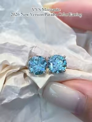 VVS Moissanite 2026 New Version Paraiba Color Earring💎✨#earrings #earring #moissaniteearrings #moissanite #TikTokShopSummerSale #delzzad #waterproofjewelry #jewelry #giftideas #2026 #viral #delzzadjewelry #nontarnishjewelry #beautiful #luxury #affordable #diamond #diamondtester #GRA #silver #silverjewelry #s925 #s925silver #paraiba