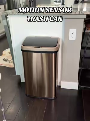 Why are we still touching the trash can lid with messy hands? @QVC, Inc #motionsensoredtrashcan #trashcan #sensortrashcan #kitchengadgets #kitchenmusthaves 