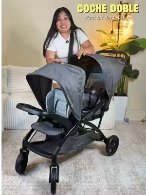 Este coche doble está perfecto para una mami de dos bebés. #babystroller #doublestroller #babyessentials #babymusthaves #BackToSchool  @Baby Trend Inc 