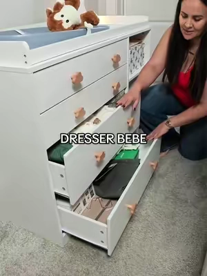 Dresser gavetero para Bebe con gavetas espaciosas repisas cambiador convertible mueble para cuarto de Bebe #dresser #babydresser #drawers #tiktokshopsummersale #summerwins 
