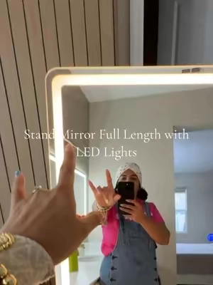 Respuesta a @_lisy87 Stand Mirror Full Length with LED Lights, Large Mirror  for Bedroom, Floor Mirror Dimming & 3 Color Lighting, Glass Decorations Supplies  #mirrorfullbody #mirror #mirrorled #floormirror #roomdecor 