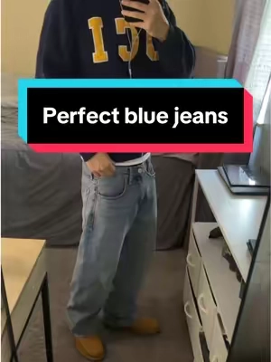 They fit so tuff, medium blue affordable jeans #baggyjeans #jeans #streetwear #StreetFashion #mensoutfitideas 