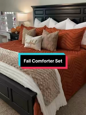 I got burnt orange in the Super King Plus (128x120) size and I’m so in love 😍🍂🤎🍁 #comforter #comforterset #bedding #beddingset #fallbeddingdecor 