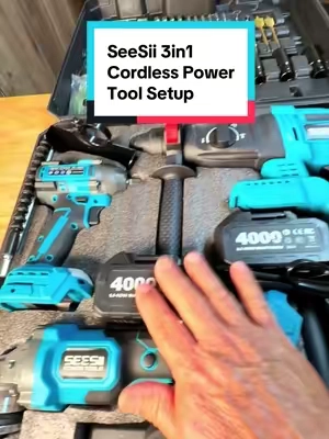 This is the ultimate cordless tool set up for an incredible price 👀 #PowerTools #CordlessTools #ToolTok #DIYTools #seesii @SEESII_US 