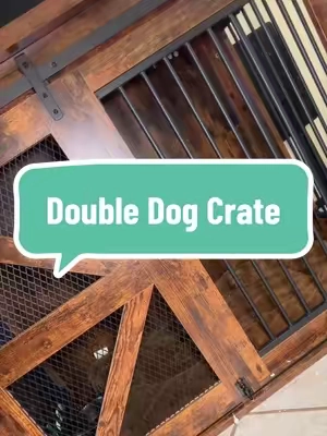 The dog crate that doesn’t actually LOOK like a dog crate 🙌🏼🐾 It holds TWO dogs, doubles as a TV stand, and actually looks like a piece of furniture in the living room. And it’s on a HUGE sale right now 👀 #DogCrateFurniture #DoubleDogCrate #DogKennelFurniture #DogFurniture #PetFriendlyHome