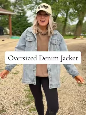 It’s my favorite fall time outfit 🤎🍂  #denimjacket #oversizeddenimjacket #falljacket #denimoutfit #falloutfit 