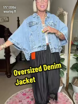 Oversized Denim Jacket #jacket #denim #denimjacket #oversizedjacket #womensfashion 