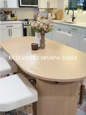 hosting just got so much easier ✨🤎 #dinningtable #extendablediningtable #expandablediningtable #dinningroom #mesaexpandible 