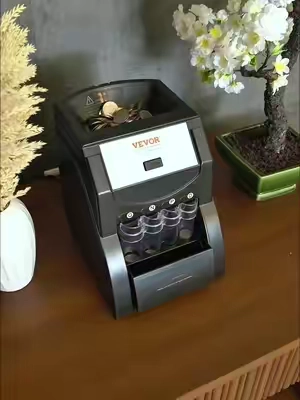 【summerfinds】VEVOR USD Coin SorterCoin Sorter Machine for USD Coin 1￠ 5￠ 10￠ 25￠Sorts up to 230 Coins/minCoin Sorter and Wrapper Machine Holds 200 Coins Included 4 Coin TubesBlack #coin #coinsorter #coinmachine 