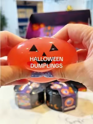 Halloween squishy dumplings 🎃👻#squishy #boobasketideas  #boobasket #halloween #mysterydumpling 