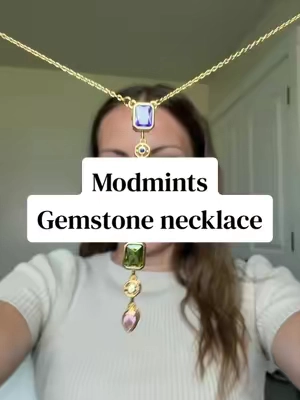 They call it the “chakra necklace”. It’s such a beautiful gold with gemstones piece! #goldjewelry #necklacestack #necklace #gemstones #jewelry @modmints.us 