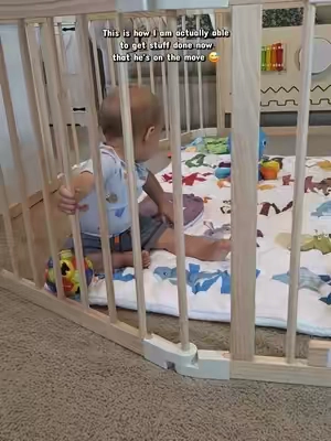 And it's a good deal right now too! This is the only way to keep him happy these days while I do stuff around the house and it is so cute too! #playpen #babymusthaves #babyplaypen #babyplaytime #babyproofing 