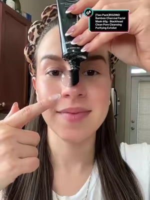 Envío gratis!!✅🙂‍↔️✨súper buenas 1000/10 [Paquete de dos] Mascarilla facial de carbón de bambú ROZINO 60 g - Limpieza de poros purificadora de puntos negros Exfoliante Super Moisture Peel Skincare para Hidratación radiante - Outdoorfun Gentle #charcoalmask #puntosnegros #cuidadodelapiel #skin #cleanpores 