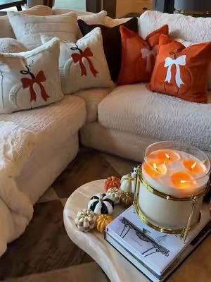 These pumpkin pillow covers have me ready for fall 🎃🍂 #PumpkinPillowCovers #FallPillowCovers #PumpkinDecor #FallDecor #FallHomeDecor 