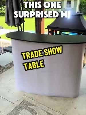 【FathersDayGift】VEVOR Portable Tradeshow Podium Table,  51.18" x 18.31" x 37.4", Display Exhibition Counter Stand Booth Fair with Wall, Foldable Promotion Retail Bar Table Pop Up Podium with Storage Rack, Carrying Bag #TikTokshopbacktoschool #homemakerover #table #tadeshowtable #display 