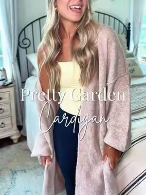 That throw-on-and-go cardigan you’ll reach for again and again. 🤍 Super soft with a cozy feel, an exposed hem for a trendy touch, and a longer length that’s perfect with leggings. Lightweight, comfortable, and not the least bit scratchy. It’s one of those easy pieces that instantly pulls an outfit together whether you’re running errands, grabbing coffee, or just staying cozy at home.#cardigan #prettygarden #cozy #fallfashiontrends #womensclothing 