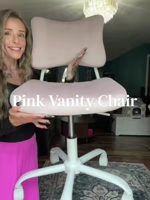 Pink vanity chair ✨ #vanitychair #chair #tiktokshopcreatorpicks 