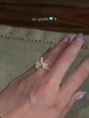 He didn’t propose, tiktshop did🤭 #marquisediamond #marquisecut #womenring #giftideasforher #engagementring 