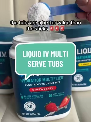 These multi serve tubs are a better value than the sticks ☀️💦 @Liquid I.V. #electrolytes #hydration 