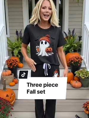 Perfect Fall Set for the whole Spooky Season. #spooky #threepieceset #spotlightfinds #falloutfits #ladiesfashion 
