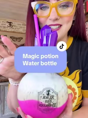 Replying to @PLASTIC heres what this magic potion water bottle looks like with a latte in it! #waterbottle #halloweenwaterbottle #halloweendecor #scaryseason #halloween 