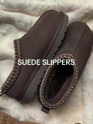 my fall staple for half the price! 🍂🤎 #suedeboots #suedeshoes #tasmanslippers #fallfashion #falloutfits 