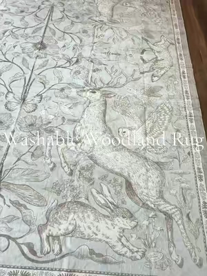 The fact that something THIS pretty is washable?! 😭🤎 I’m obsessed with the vintage woodland print—and being able to actually wash your rug makes so much sense for real-life homes with kids, pets, spills and everything in between. 🦌🦉🍄 Cute enough to completely change a room, practical enough to actually live on. 🙌 #WashableRug #AreaRug #VintageHomeDecor #CozyHome #CottagecoreDecor      