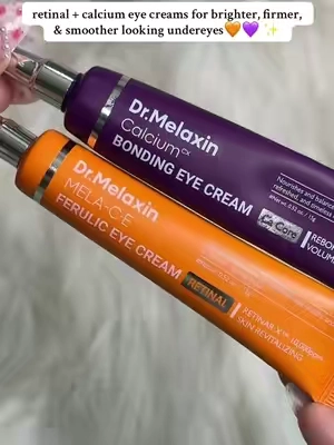these eye creams have my undereyes looking SO much brighter😍✨ #drmelaxin #undereyecream #eyecream #retinalserum #retinolskincare 