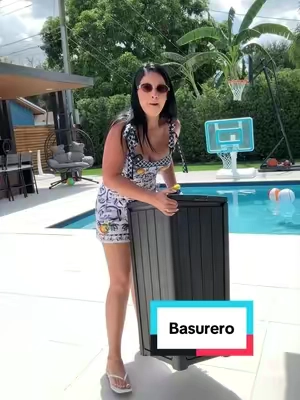 23 Gallon Large Outdoor Trash Tiene capacidad de 23 galones, tapa para proteger la basura de la lluvia y un diseño moderno que queda muy bien en patios, terrazas o cocinas. #TikTokShop #OutdoorTrashCan #OrganizacionDelHogar #PatioIdeas #HomeFinds   