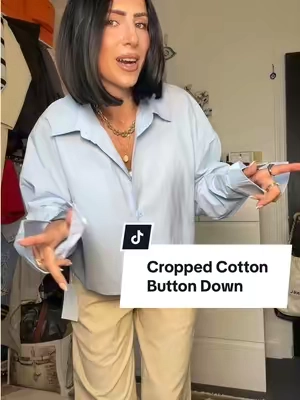 Closet Staple 💙 @Imily Bela @Imily Bela Apparel #croppedbuttondown #closetstaples ##classicstyle #buttondownoutfit 