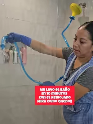 Asi limpio el baño en 10 minutos con el remojado previo 🫧🛁🧽 #tips #cleaning #limpieza #cleaninghacks #housekeeping 