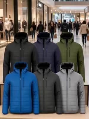 Puffer con capucha con forro polar clásico y sherpa para hombre Chaqueta (Sto 2XL), #Mens #Classic #Sherpa #Fleece 