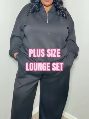plus size lounge set ✨🖤 #plussizefallfashion #plussizeloungeset #twopiecesets #plussizeootd #plussizeoutfits 