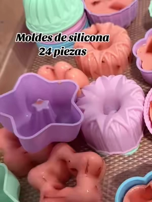 Paquete de 24 moldes de silicona para hornear, moldes de silicona con forma de calabaza para pasteles, moldes antiadherentes para #cupcakes, bandeja elegante para #postres: #moldes para #gelatina y muffins.#emprendimiento 