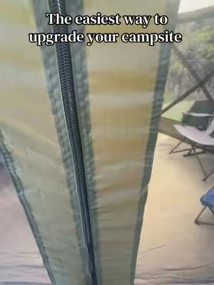 This pop up gazebo tent has easily because one of our favorite additions to the campsite!  And we can still enjoy being outdoors even in crappy weather.  #campsite #campinggear #rvlife #rvaccessories #rvmusthaves 