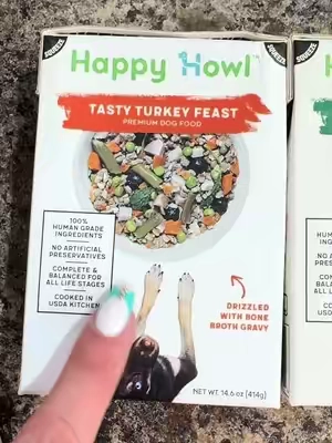 Paquete de muestras Happy Howl: 1 de cada sabor (cordero, pavo y ternera). Comida auténtica para todas las etapas de vida; cumple con los estándares de la AAFCO e ingredientes 100 % aptos para consumo humano.#backtoschool#