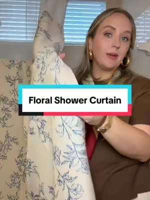 Beautiful floral shower curtain and made extremely well. #showercurtain #modernfarmhouse #floraldecor #cottagecore #homedecor 