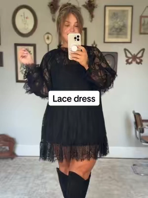 The cutest lace dress ever #curvyfashion #plussizefashion #lacedress #bohostyle #fallfashion 