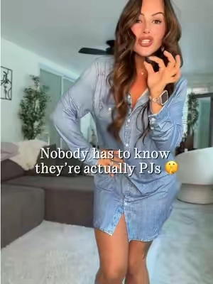 You gotta be joking me 🫶🏼😍 I love me a good OVERSIZED sleep shirt!! And this fabric?! INSANE! #jordanjammies #oversizedshirt #pajamajam #pajamashirt #denim 