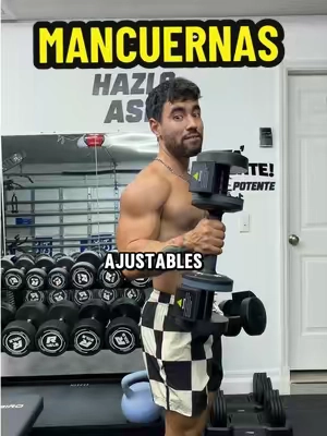 Mancuernas Ajustables de 15 a 55 #ajustabledumbbells #garagegym #tiktokshopcreatorpicks 