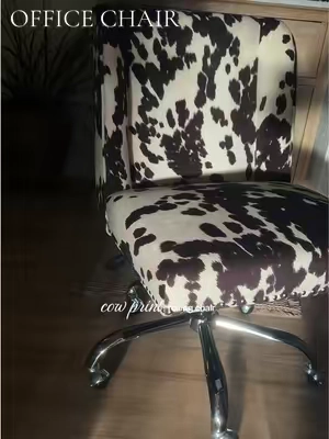 #crisscrosschair #officechair #vanitychair #rollingchair #cowprint 