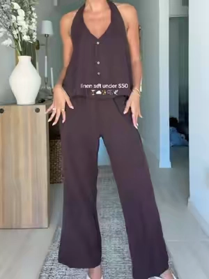 @KAYWIDE Resort  now this is a GOOD set😍😍 size xs, 5’7”, 125 #fallfashion #linenset 